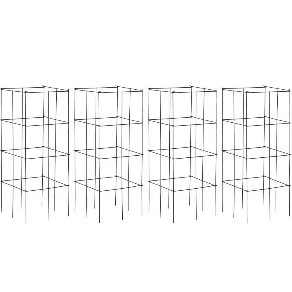 4 Pack Garden Trellis for Climbing Plants for Flower Vegetable - Black - Plant Supports