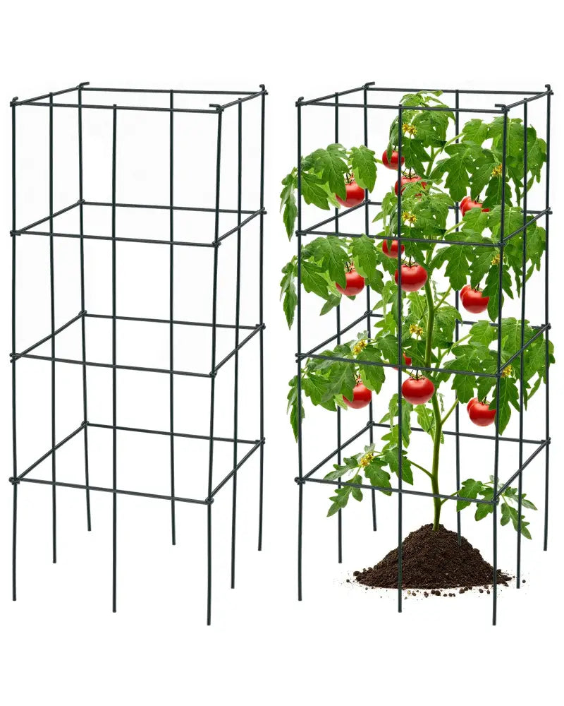 4 Pack Garden Trellis for Climbing Plants for Flower Vegetable - Black - Plant Supports