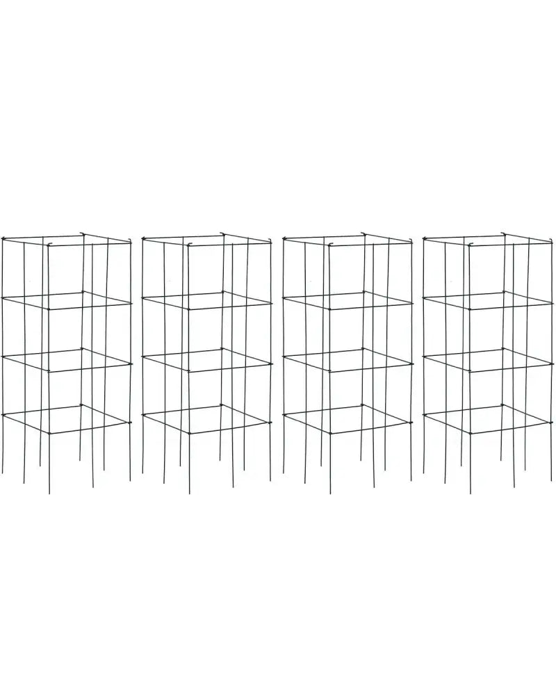 4 Pack Garden Trellis for Climbing Plants for Flower Vegetable - Black - Plant Supports