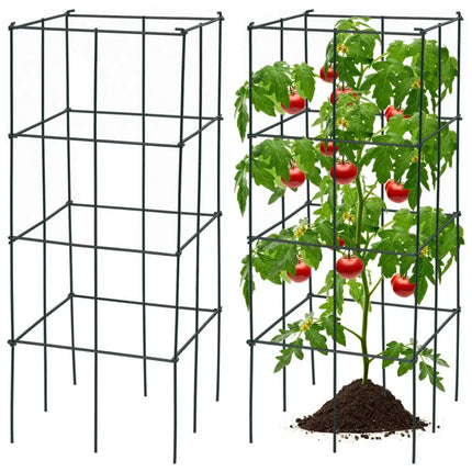 4 Pack Garden Trellis for Climbing Plants for Flower Vegetable - Black - Plant Supports