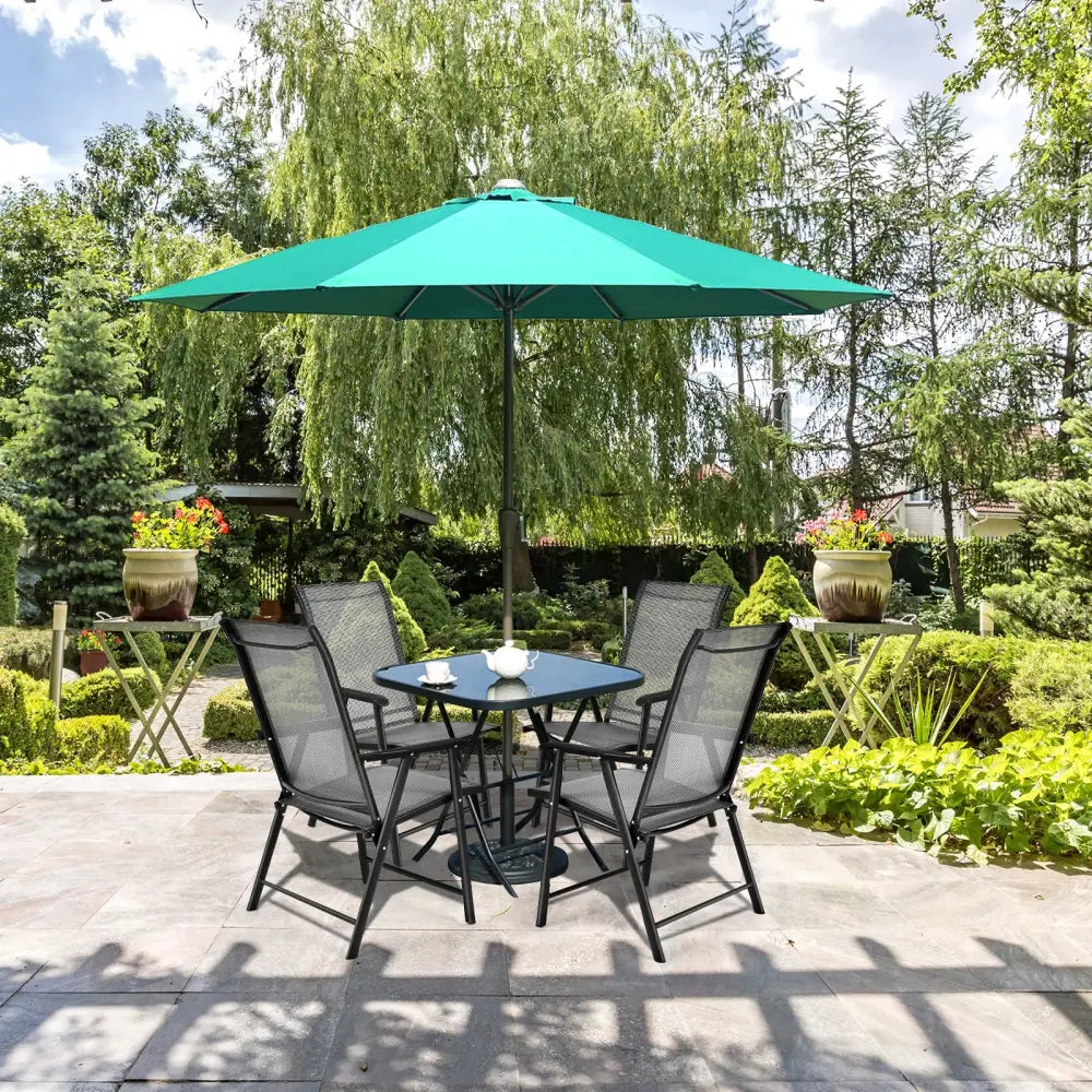 4-Pack Patio Folding Chairs Portable for Outdoor Camping-Gray - Gray - Patio Dining Chairs