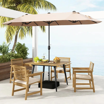 4-Person Acacia Wood Outdoor Dining Table for Garden Poolside and Backyard - Patio Dining Tables