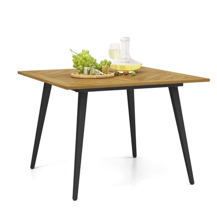 4-Person Acacia Wood Outdoor Dining Table for Garden Poolside and Backyard - Patio Dining Tables