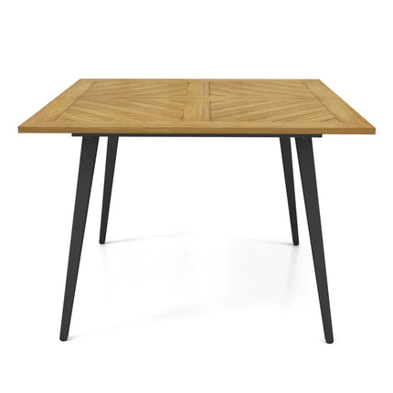 4-Person Acacia Wood Outdoor Dining Table for Garden Poolside and Backyard - Patio Dining Tables