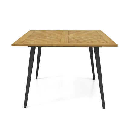 4-Person Acacia Wood Outdoor Dining Table for Garden Poolside and Backyard - Patio Dining Tables
