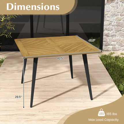 4-Person Acacia Wood Outdoor Dining Table for Garden Poolside and Backyard - Patio Dining Tables