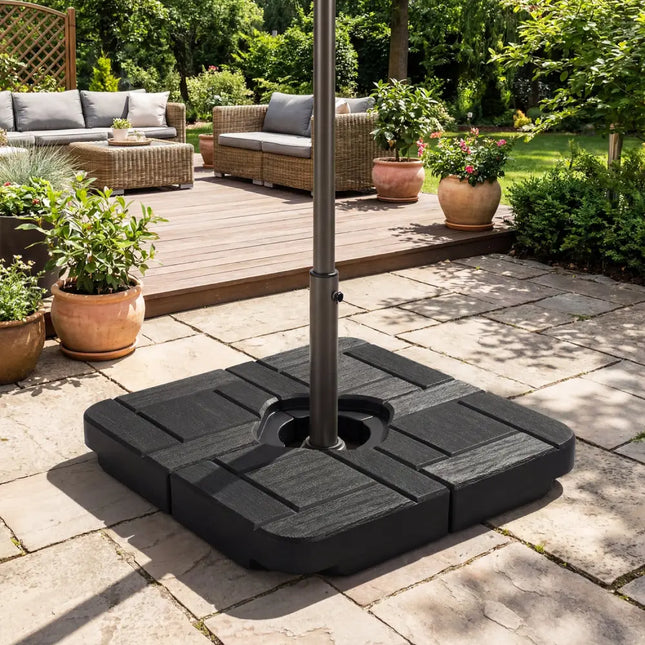 4-Piece 188 LBS Cantilever Offset Patio Umbrella Base-Black - Black - Outdoor Umbrella Bases
