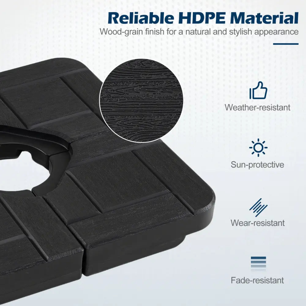 4-Piece 188 LBS Cantilever Offset Patio Umbrella Base-Black - Black - Outdoor Umbrella Bases