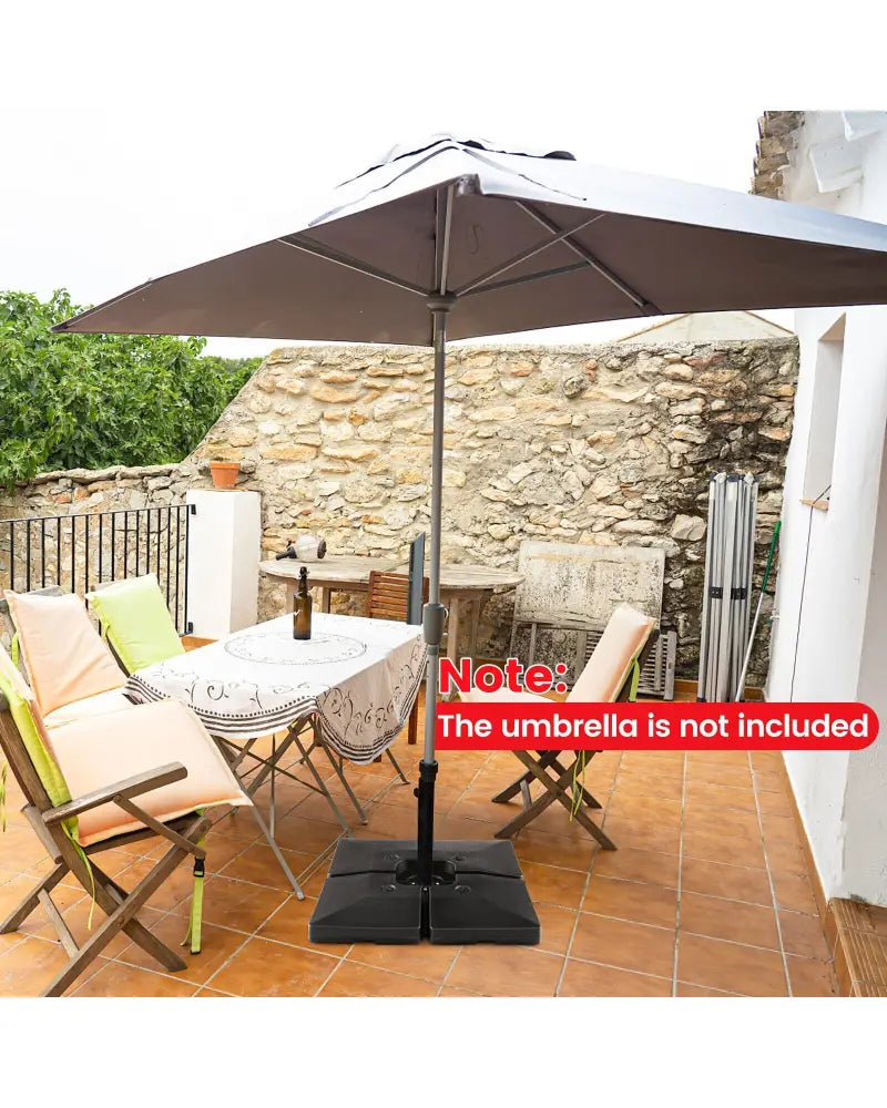 4-Piece 20L Cantilever Offset Patio Umbrella Base - Black - Outdoor Umbrella Bases