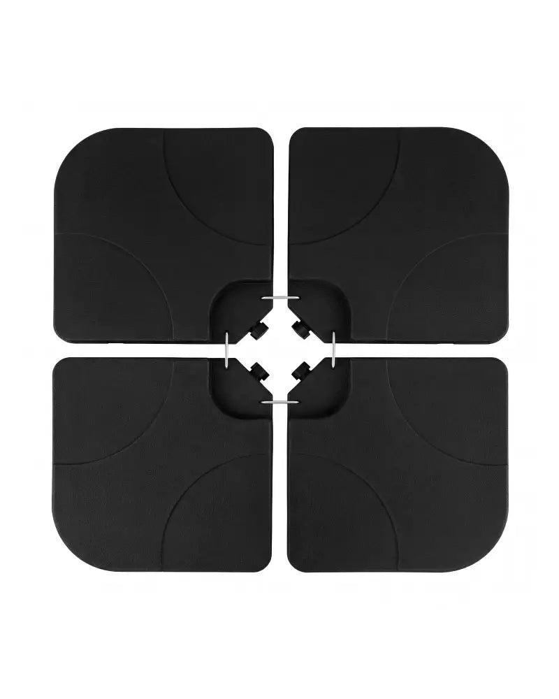 4-Piece Cantilever Offset Base 164 LBS Heavy-Duty Square with U-Locking Pins-Black - Black - Outdoor Umbrella Bases