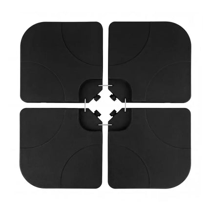 4-Piece Cantilever Offset Base 164 LBS Heavy-Duty Square with U-Locking Pins-Black - Black - Outdoor Umbrella Bases