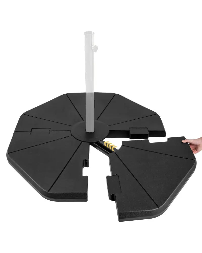 4-Piece Fillable Umbrella Base Stand for Garden Yard Poolside - Black - Outdoor Umbrella Bases
