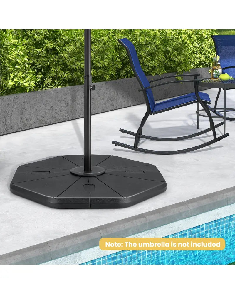 4-Piece Fillable Umbrella Base Stand for Garden Yard Poolside - Black - Outdoor Umbrella Bases