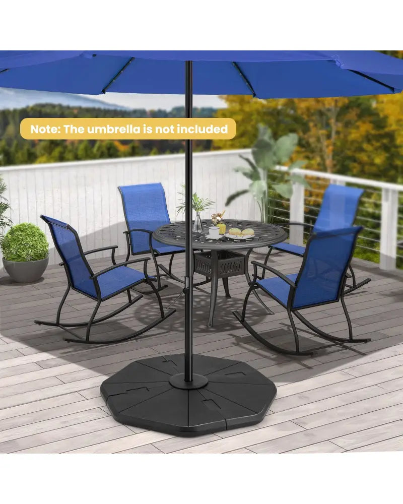 4-Piece Fillable Umbrella Base Stand for Garden Yard Poolside - Black - Outdoor Umbrella Bases