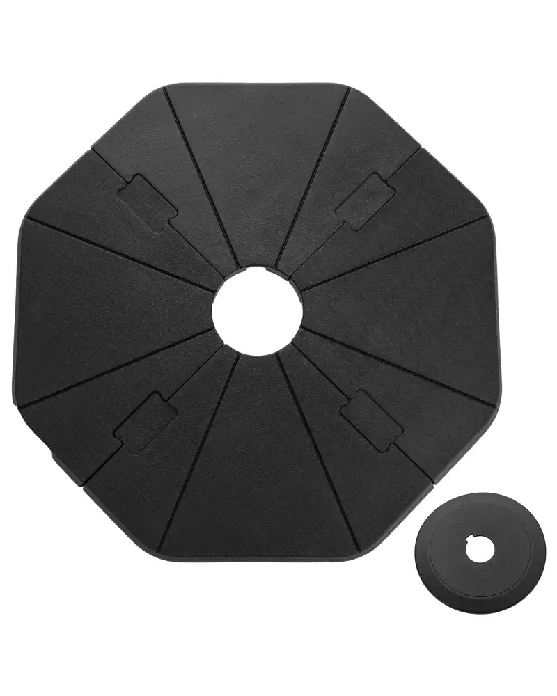 4-Piece Fillable Umbrella Base Stand for Garden Yard Poolside - Black - Outdoor Umbrella Bases