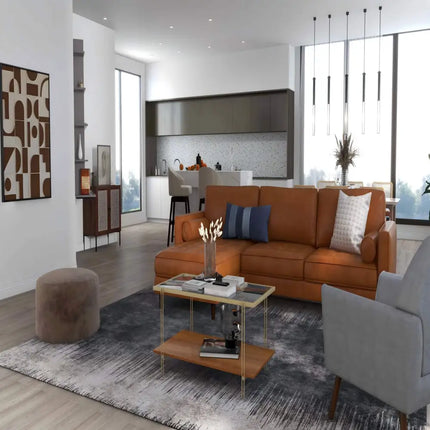 4-Piece Home Furniture Set with 2 Swivel Bar Stools  Kitchen Sideboard  Sectional Sofa & Glass Coffee Table Costway