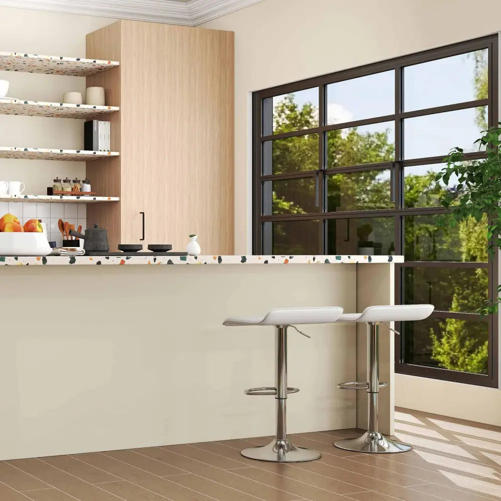 4-Piece Modern Dining Set with Chairs Bar Stools Dresser and Glass Dining Table - Dining Room Sets