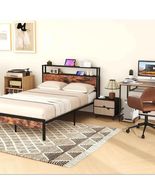 4-Piece Modern Home Office & Bedroom Set - Bedroom