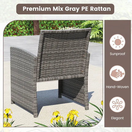 4 Piece Patio Conversation Set Rattan Chair Loveseat and Table Set-Red - Red - Patio Conversation Sets