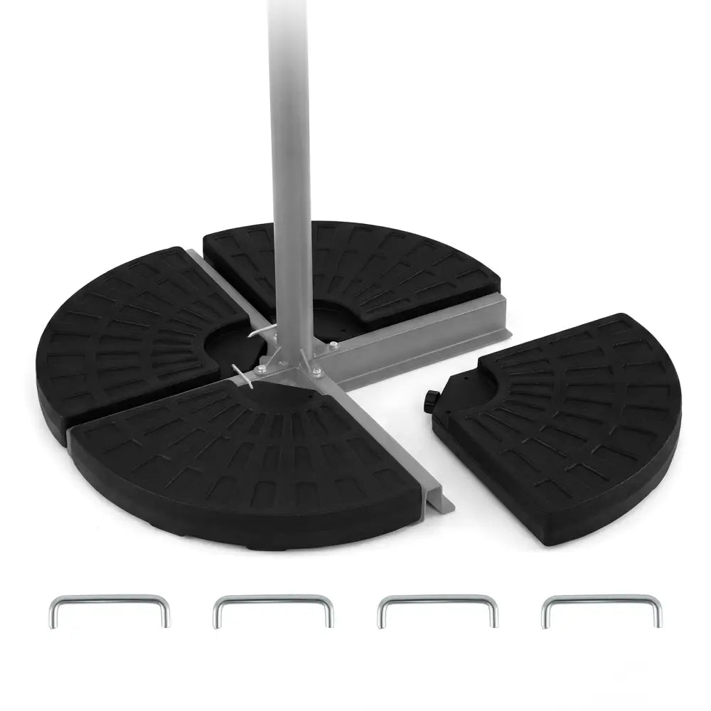 4-Piece Patio Market Umbrella Base 140 LBS Heavy-Duty with U-Locking Pins-Black - Black - Outdoor Umbrella Bases