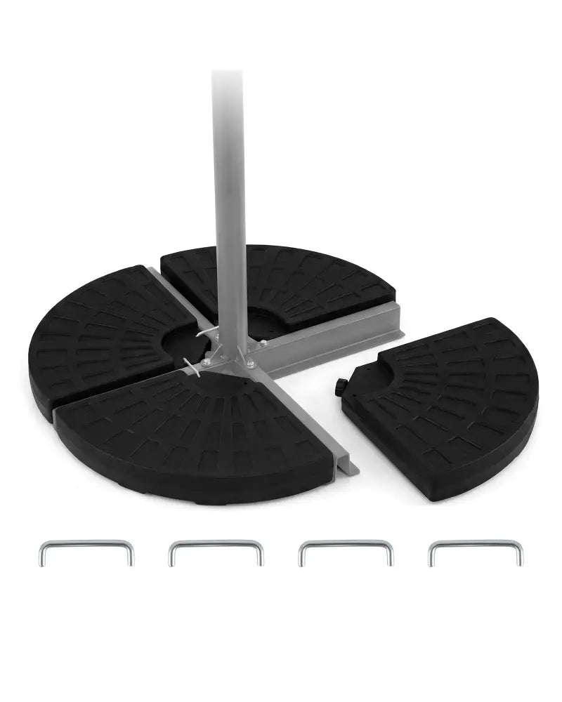 4-Piece Patio Market Umbrella Base 140 LBS Heavy-Duty with U-Locking Pins-Black - Black - Outdoor Umbrella Bases