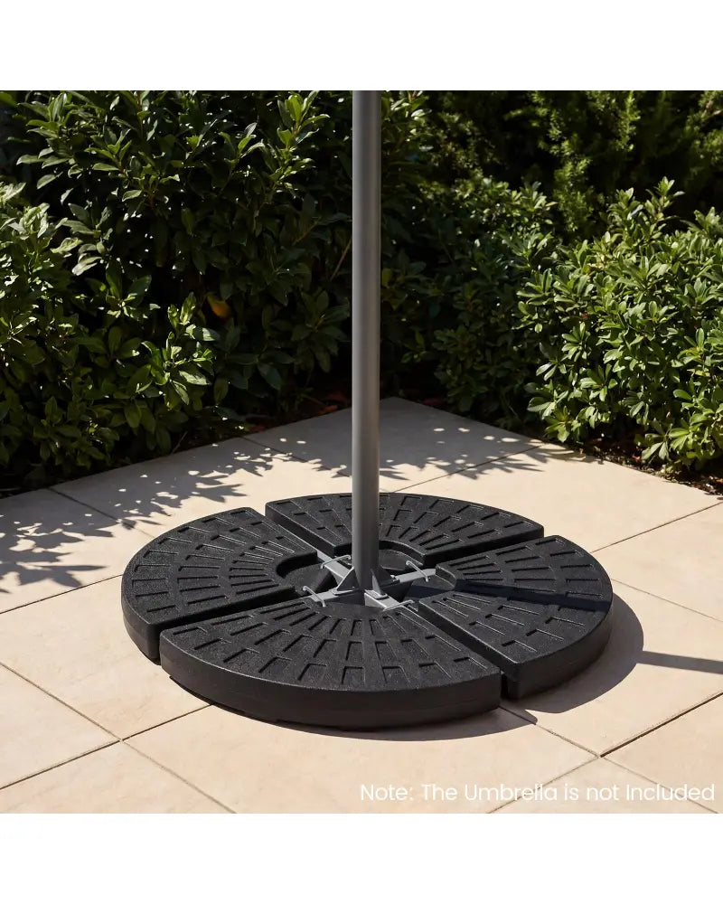 4-Piece Patio Market Umbrella Base 140 LBS Heavy-Duty with U-Locking Pins-Black - Black - Outdoor Umbrella Bases
