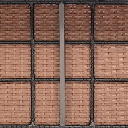 4 Piece Patio Wicker Sofa Set 2 Rattan Chairs and Loveseat with Table-Brown - Brown - Patio Conversation Sets