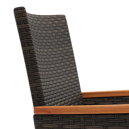 4 Piece Patio Wicker Sofa Set 2 Rattan Chairs and Loveseat with Table-Brown - Brown - Patio Conversation Sets