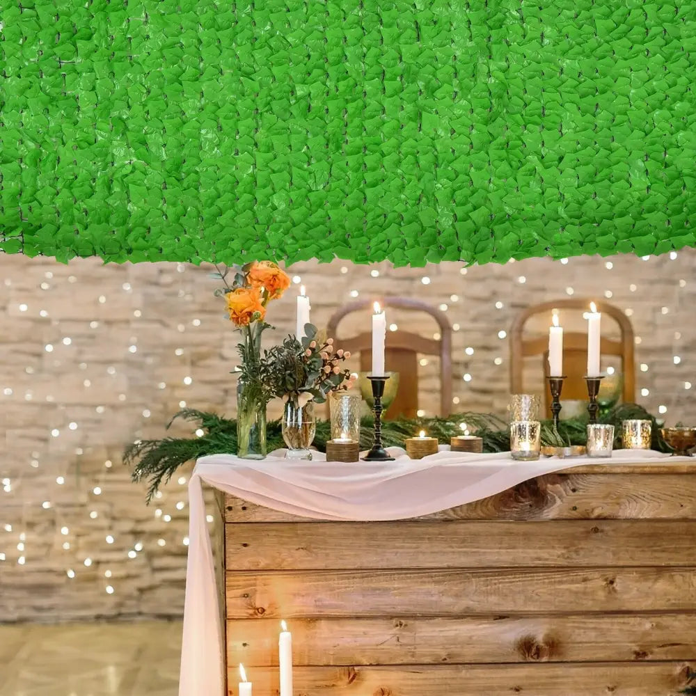 4 Pieces 118 x 39 Inch Artificial Ivy Privacy Fence for Fence and Vine Decor - Light Green - Outdoor Privacy Screens