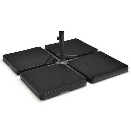4 Pieces 13L Cantilever Offset Patio Umbrella Base with Easy-Fill Spouts - Black - Outdoor Umbrella Bases