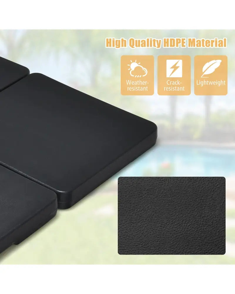 4 Pieces 13L Cantilever Offset Patio Umbrella Base with Easy-Fill Spouts - Black - Outdoor Umbrella Bases