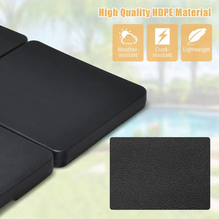 4 Pieces 13L Cantilever Offset Patio Umbrella Base with Easy-Fill Spouts - Black - Outdoor Umbrella Bases