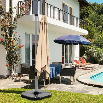 4 Pieces 195 lbs Patio Cantilever Offset Umbrella Base Weight Sand - Black - Outdoor Umbrella Bases