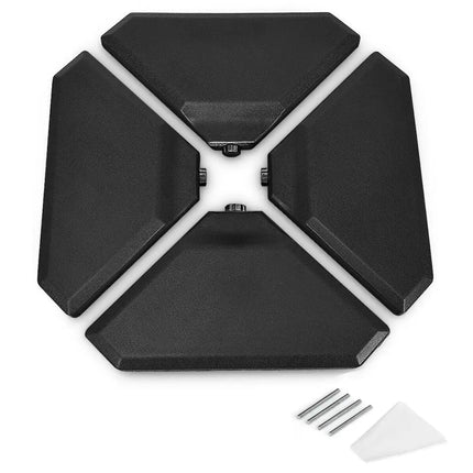 4 Pieces 195 lbs Patio Cantilever Offset Umbrella Base Weight Sand - Black - Outdoor Umbrella Bases