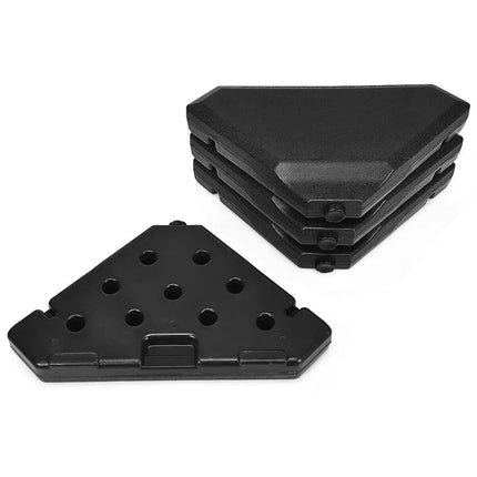 4 Pieces 195 lbs Patio Cantilever Offset Umbrella Base Weight Sand - Black - Outdoor Umbrella Bases