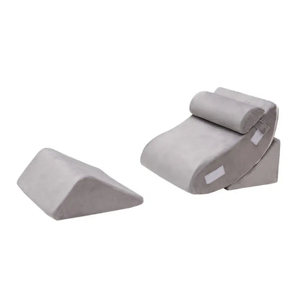 4 Pieces Bed Wedge Pillow for Back Neck and Leg Pain Relief-Gray Costway