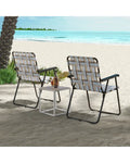 4 Pieces Folding Beach Chair Camping Lawn Webbing Chair-Coffee - Coffee - Beach & Lawn Chairs