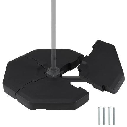 4 Pieces Patio Cantilever Offset Umbrella Weights Base Plate Set - Black - Outdoor Umbrella Bases