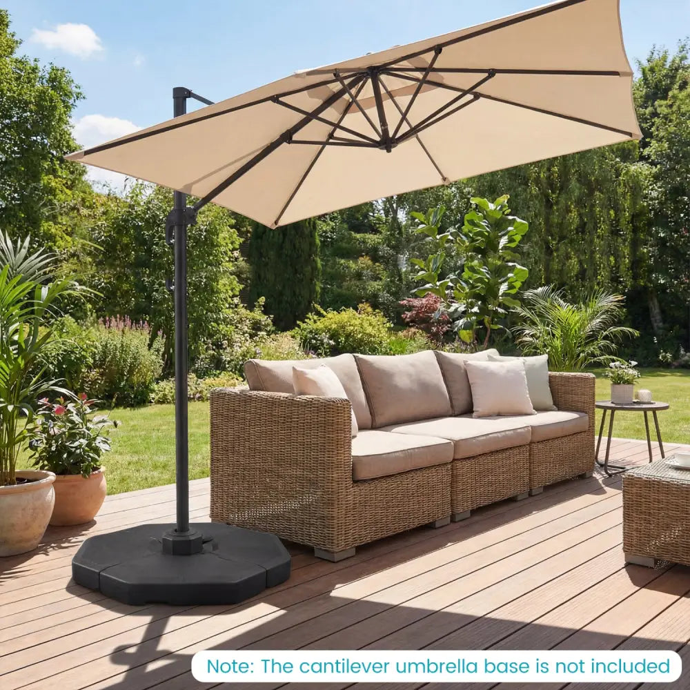 4 Pieces Patio Cantilever Offset Umbrella Weights Base Plate Set - Black - Outdoor Umbrella Bases