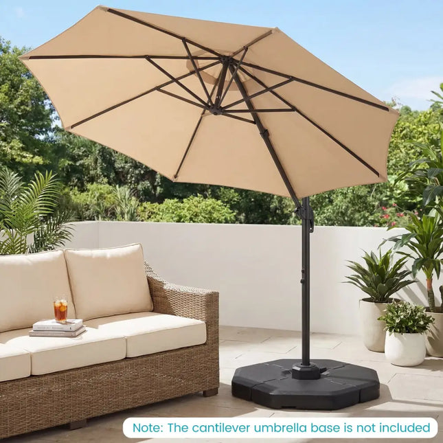 4 Pieces Patio Cantilever Offset Umbrella Weights Base Plate Set - Black - Outdoor Umbrella Bases