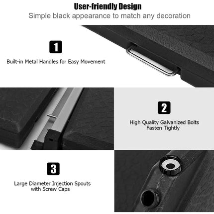 4 Pieces Square Fillable Patio Umbrella Base Set with Handle and Funnel - Black - Outdoor Umbrella Bases