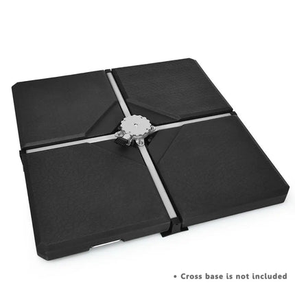 4 Pieces Square Fillable Patio Umbrella Base Set with Handle and Funnel - Black - Outdoor Umbrella Bases