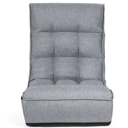 4-Position Adjustable Floor Chair Folding Lazy Sofa-Gray Costway