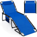 4 Position Folding Lounge Chaise with Adjustable Backrest and FootrestNavy - Oasis Home Essentials