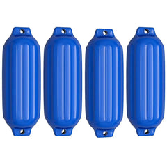 4 Ribbed Marine 8.5 inch x 27 inch Boat Fender Vinyl Bumper-Blue - Blue - Water Sports