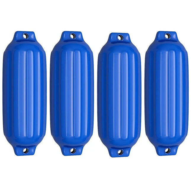 4 Ribbed Marine 8.5 inch x 27 inch Boat Fender Vinyl Bumper-Blue - Blue - Water Sports