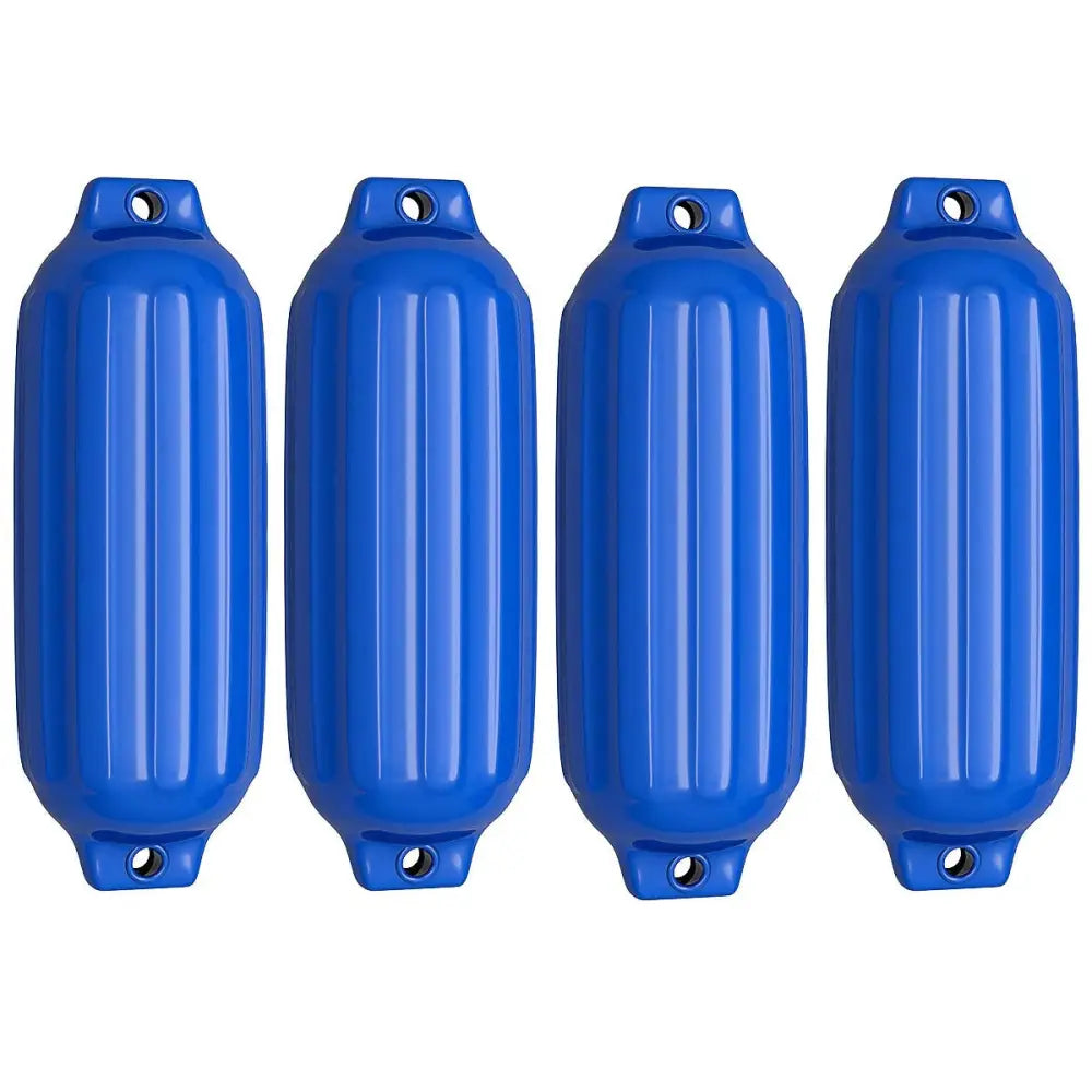 4 Ribbed Marine 8.5 inch x 27 inch Boat Fender Vinyl Bumper-Blue - Blue - Water Sports