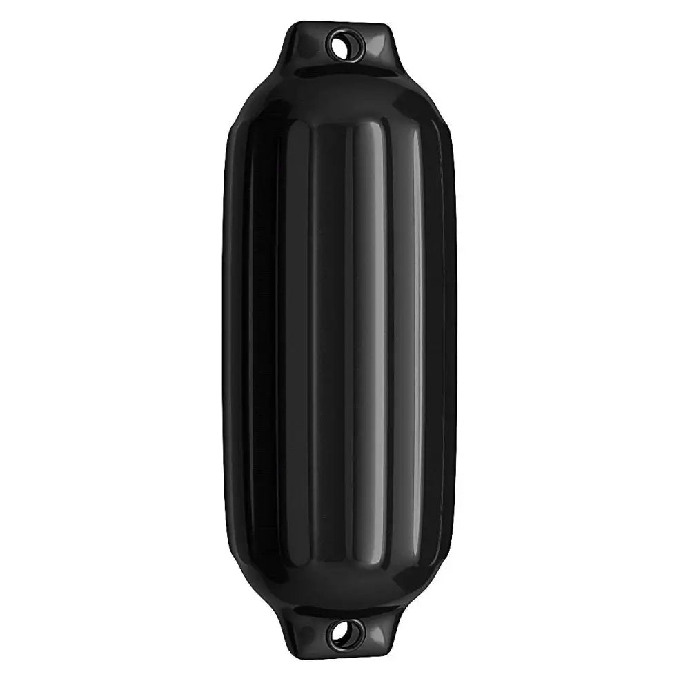 4 Ribbed Marine 8.5’’ x 27’’ Boat Fender Vinyl Bumper-Black - Black - Water Sports
