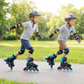 4-Size Adjustable Light-Up Inline Skates for Toddlers Ages 5-7-Black - Black - Toy Sports