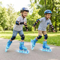 4-Size Adjustable Light-Up Inline Skates for Toddlers Ages 5-7-Blue - Blue - Toy Sports